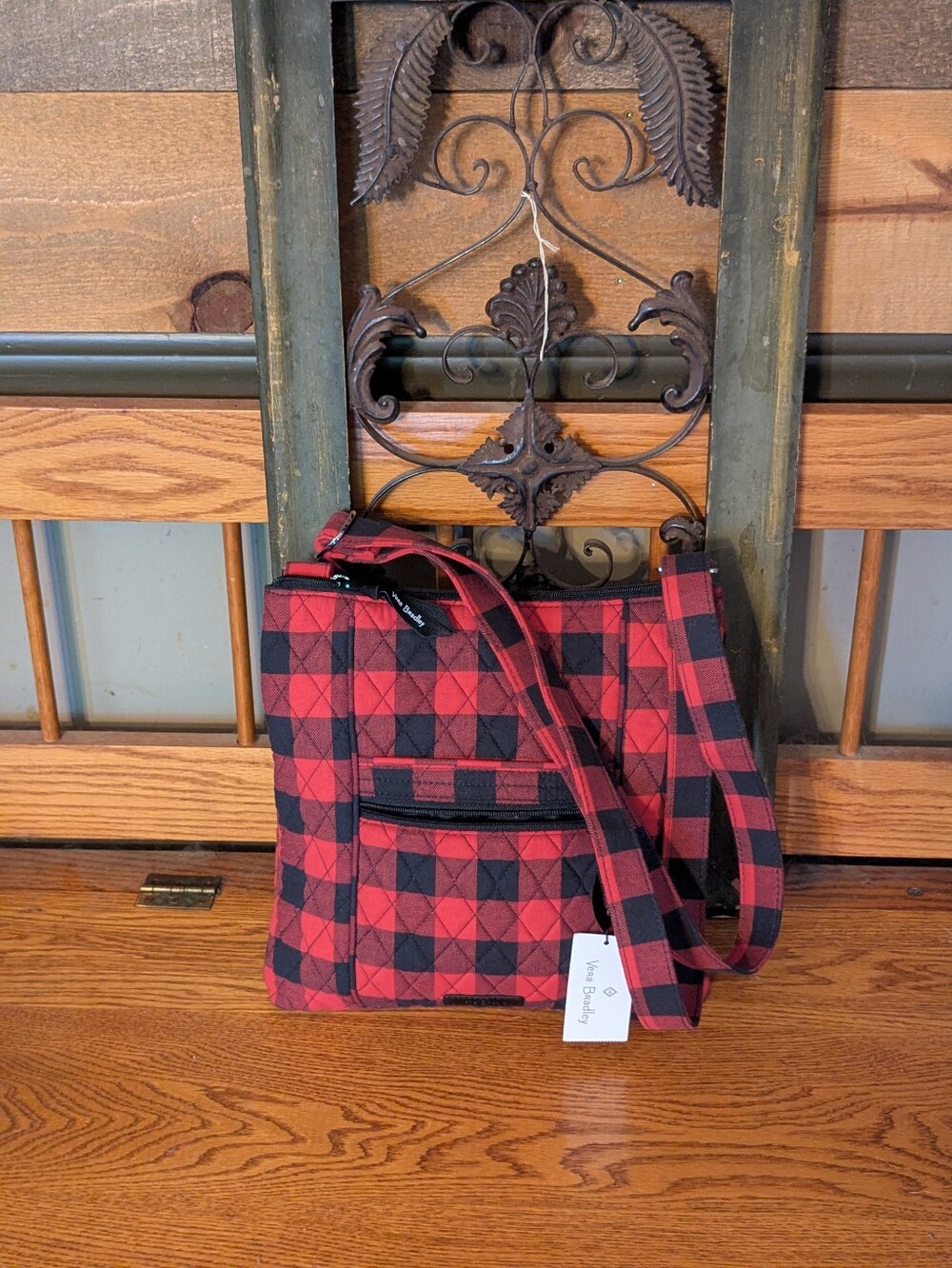 Vera Bradley Buffalo Check Triple Zip Hipster Crossbody Bag